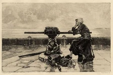 Georges Haquette The Fisherman's Family Marine Engraving Xavier the Sweat 19th Century
