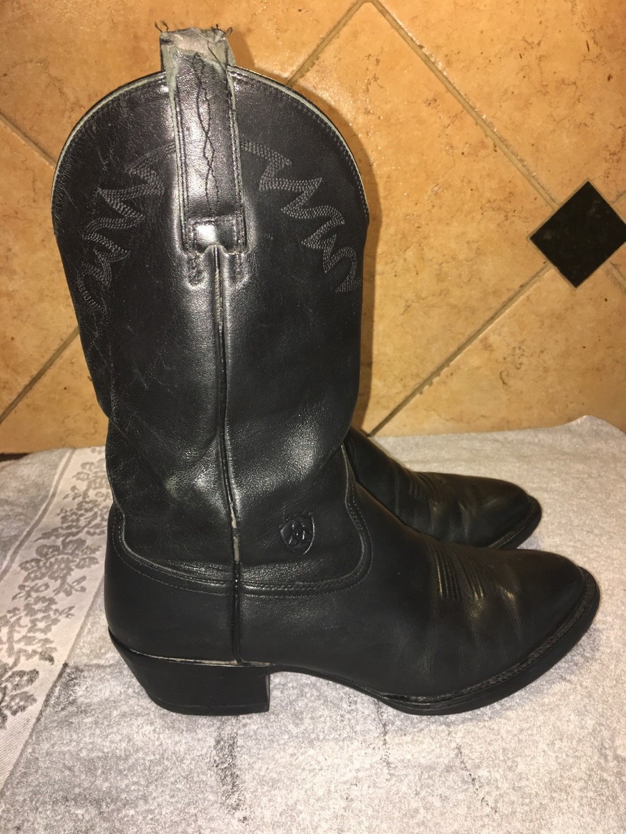 Ariat 34601 Black Leather Cowboy Western Boots Sz EE FREE SHIPPING