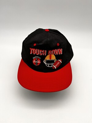 Coca Cola TOUCH DOWN Rugby Hat Snapback Cap Team USA 90s Vintage