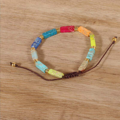 Natural Stone Bead 7 Chakra Reiki Healing Energy Protection Unisex bracelet **