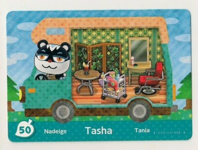 Animal Crossing amiibo Card Tasha 50 Welcome Series Squirrel RV