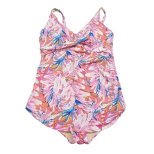 Kim Gravel x Swimsuits For All Trendy Printed Sarong One Piece Size 16 Pink