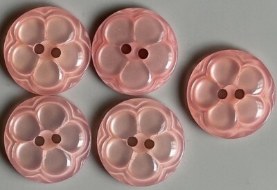 Rosa erhaben Blume Design Knöpfe 26 mm Durchmesser 2 Loch 4 Stück + 1 GRATIS (q1063)