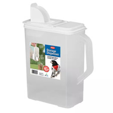 8 Qt Pet Food Bird Seed Storage Container and Dispenser with Spout Plastic Clear