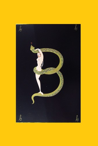 ERTE Letter B b Alphabet Series 1978 Ltd Vintage 12x9" Lithograph Art Print - Picture 4 of 5