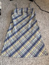 Vintage Old Navy Plaid Picnic Dress Sz 1 Spring Summer