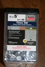 (30 Piece) 3/8" x 5" Heavy Duty Concrete Screws Anchors Simpson Strong Tie