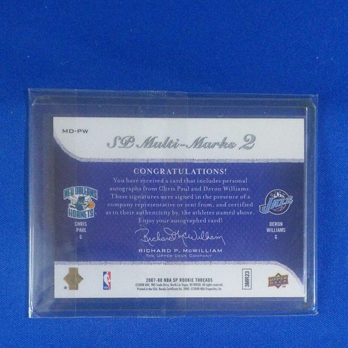 2007 Upper Deck SP Multi-Marks Dual Chris Paul Deron Williams Auto /50 #MD-PW - Picture 24 of 24
