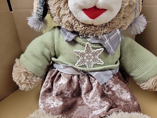 2022 Walmart Holiday Time 20" Snowflake Teddy Bear Girl w/Antler Hat - Picture 4 of 14