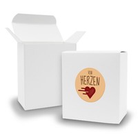 Itenga Set Gastgeschenk Von Herzen 24X Geschenkbox Quader Weiß + Sticker