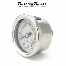 Fuel Pressure Regulator Gauge 0-160 Psi Bar Liquid Fill Chrome Fuel Oil Rail Usa