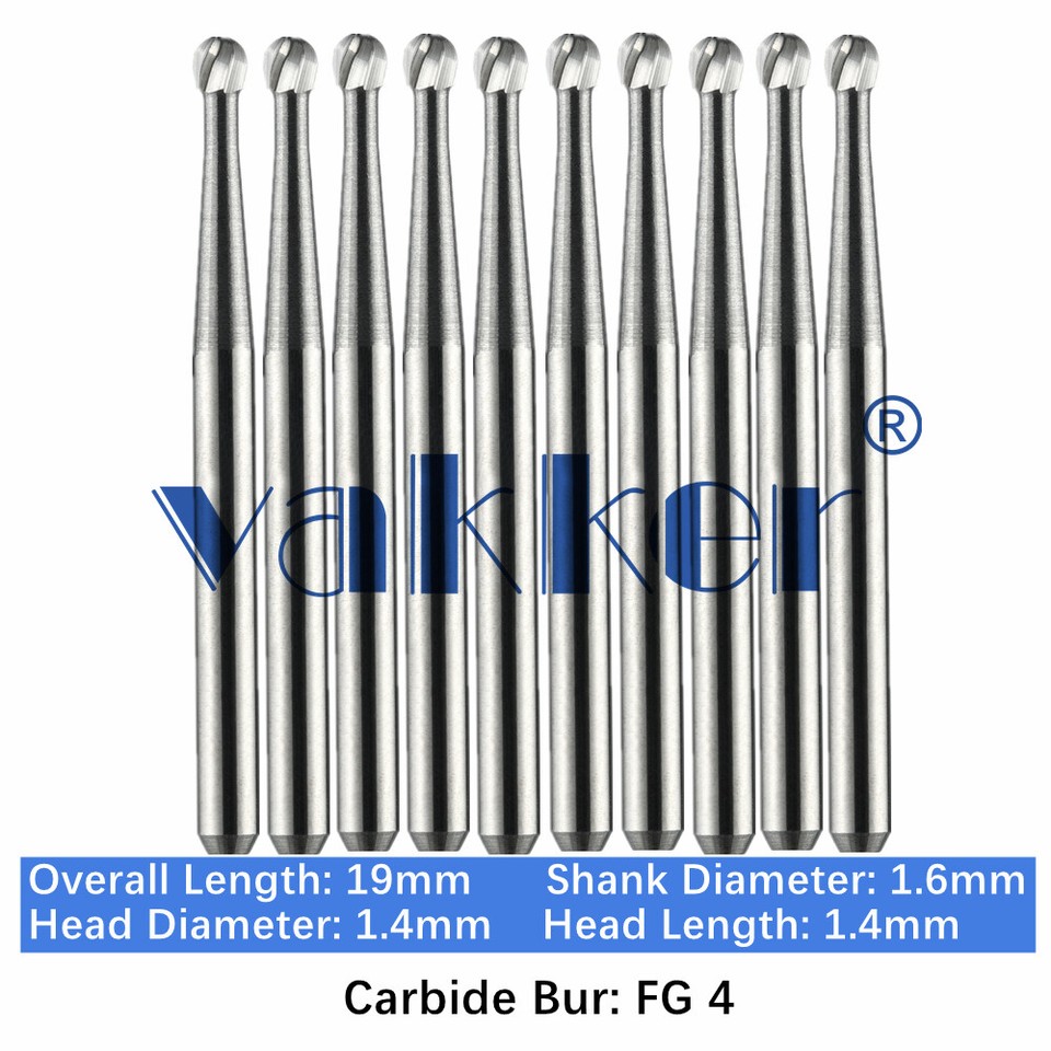 Dental Tungsten Carbide Burs – Round Type FG 1/2/3/4/5 For High-Speed Handpiece