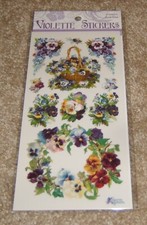 Violette One Package Sticker Sheets Floral Pansy Wreath