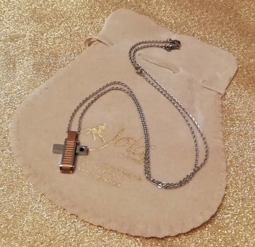 Collana Ciondolo Croce Acciaio Bianco Rosato Zircone Nero Idea Regalo Uomo - Foto 4 di 4