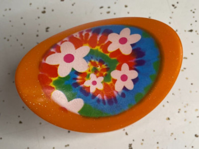 Vintage Pringles Chip Container Once You Pop The Fun Won't Stop ~ Orange Tie Dye