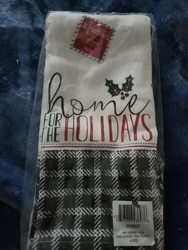 Home for the holiday six piece t towel set Christmas  - Picture 1 of 4