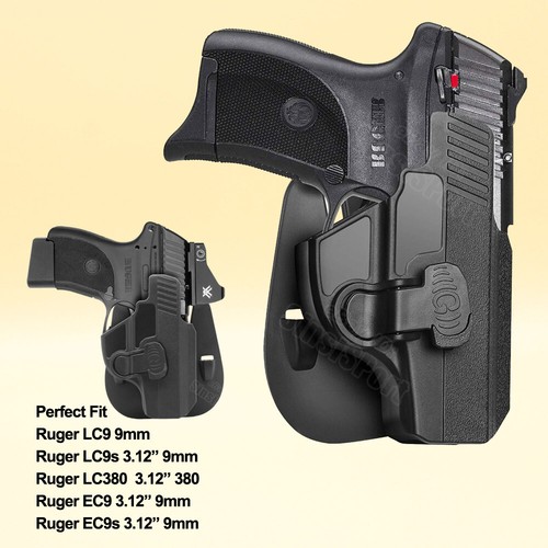 Étui Tactique Ceinture Pour Ruger LC9/LC9s (9mm) - Noir Nylon - Port 3h - Ambidextre