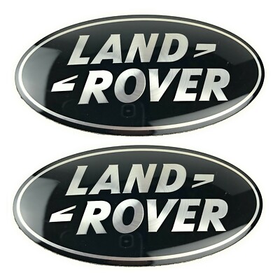 2014-2016 Land Rover LR4 Grille + Tail Gate Emblem Black Oval Badges Set Genuine