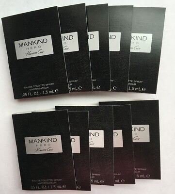 10X Kenneth Cole MANKIND HERO Eau de Toilette Spray Vial Sample 0.05oz /1.5ml