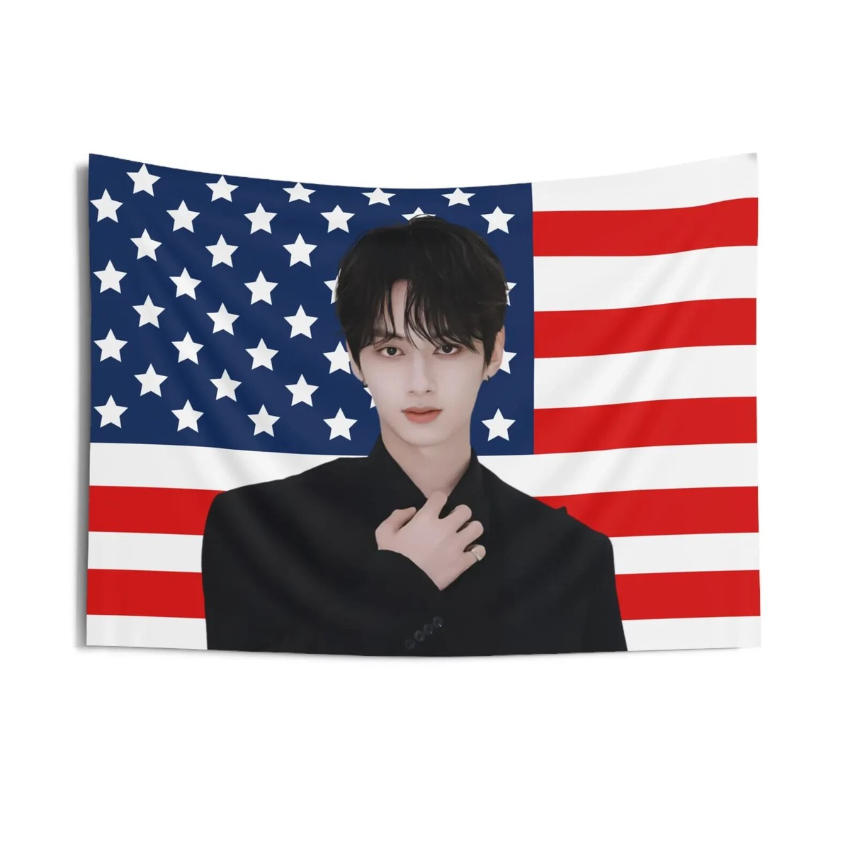 KPOP FLAG] SEVENTEEN JUN American Flag Wall Tapestry Carat Merch