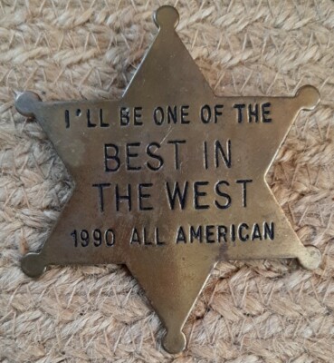 Messing Vintage ''Best in the West'' Stern Sheriff Western Stern Anstecker Anstecknadel Brosche
