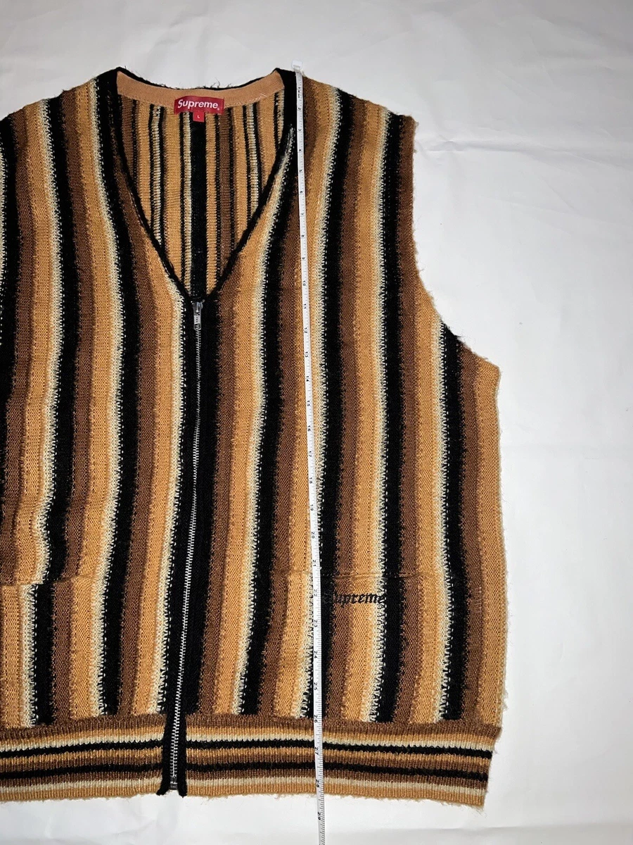 Supreme Stripe Zip Up Sweater Vest