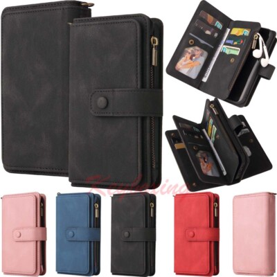 For Samsung S21 S20 S10 S9 Note 20 10 Plus Wallet Card Holder Leather Case Cover