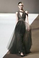 ELIE SAAB Brown Ombre Tulle Lace Silk Dress Gown 6