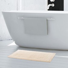 Stonewash Cotton Blend 20 x 34 Bath Rug Ivory
