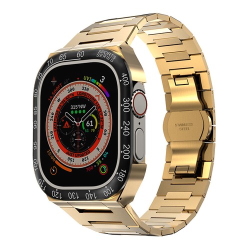 Boîtier lunette métal acier inoxydable str pour bracelet Apple Watch Ultra 2 49 mm - Photo 26 sur 74