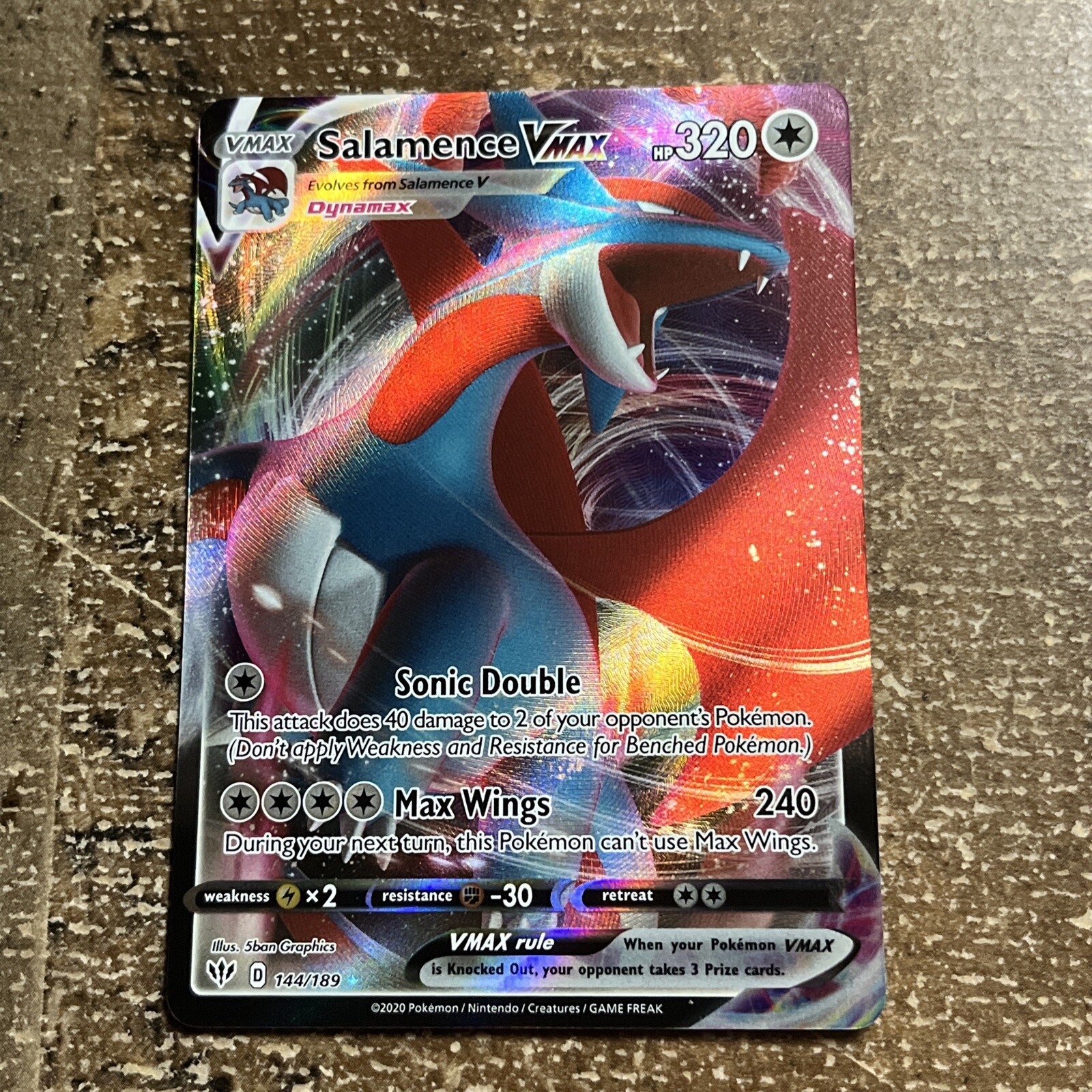 Salamence VMAX 144/189 Ultra Rare Darkness Ablaze 2020 Pokemon Card