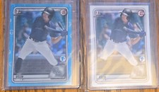 (2) Card Lot Zac Veen 2020 Bowman Draft 1st Edition (1) Sky Blue Foil + (1) Base