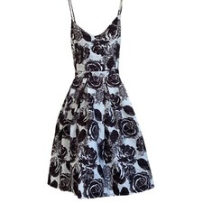 Forever 21 Dress Spaghetti Strap Fit & Flare Mini Skater NWT LG Chocolate & Crea