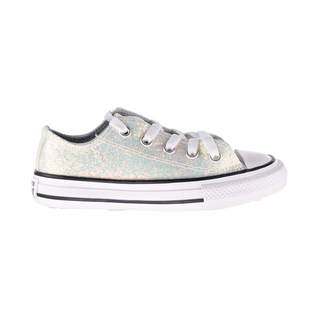 kids silver glitter converse