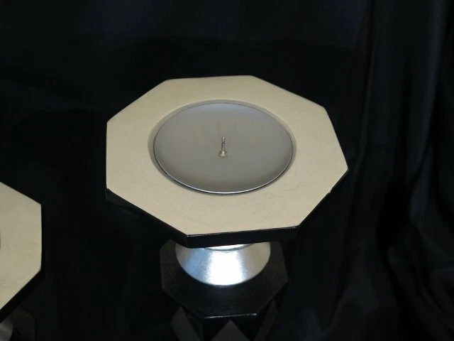 LF42396/42397EC: Par de candelabros modernos negros y plateados Foto 4 de 4