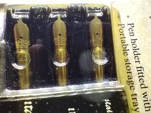 SEALED Osmiroid Italic Calligraphy Fountain Pen LEFT HANDER 22 Carat Gold Plated - Picture 4 of 7