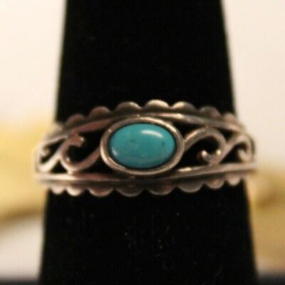 TURQUOISE CABOCHON AVON SIGNED 925 STERLING SILVER RING SIZE 8.5 | eBay