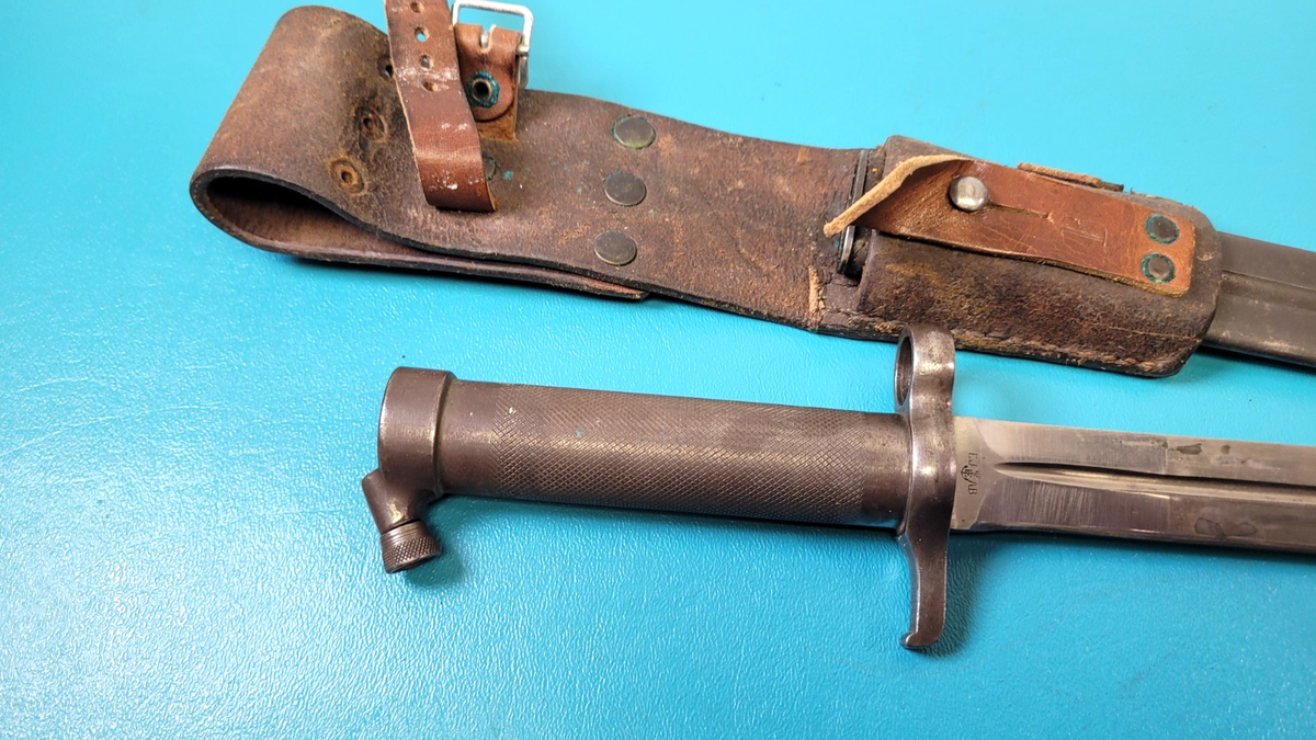 Antique Swedish Model 1896 Rifle Bayonet EJAB + Scabbard & Frog