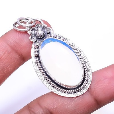 Milky Opal 925 Sterling Silver Handmade Pendant 1.95'' P71, Christmas Gift