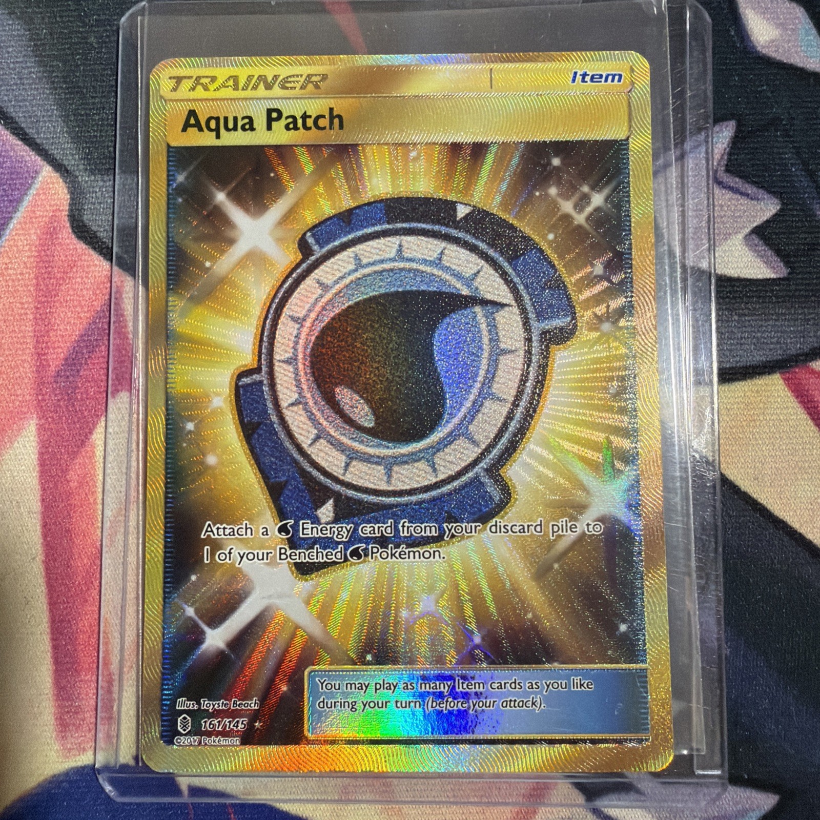 Pokémon TCG Guardians Rising Aqua Patch 161/145 Holo Secret Rare
