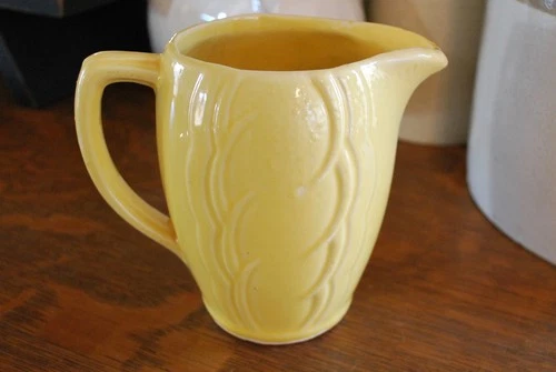 Vintage McCoy Pottery Yellow Stoneware Pitcher