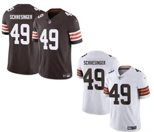 MEN Carson #49 Schwesinger All Stitched Jersey Brown & White
