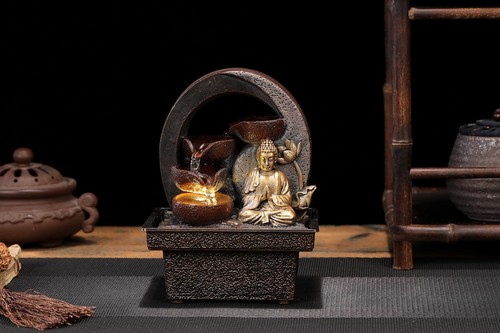 Tabletop Water Fountain Buddha Statue Desktop Indoor Waterfall Fountain Table... - Picture 6 of 6