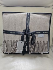 Tessilechiti Throw Blanket Light Brown 100 pure Cashmere Made In Italy boxed
