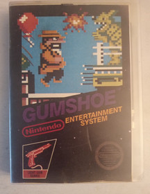 Gumshoe NES Nintendo 1986  5 SCREW w/ Manual & Original 80s Rental Case/Stickers