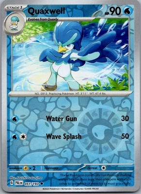 Quaxwell Reverse Holo Uncommon SV02: Paldea Evolved 051/193 LP