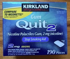 New 190 Piece Kirkland Quit 2 2mg Stop Smoking Aid Nicorette Exp 06/2027