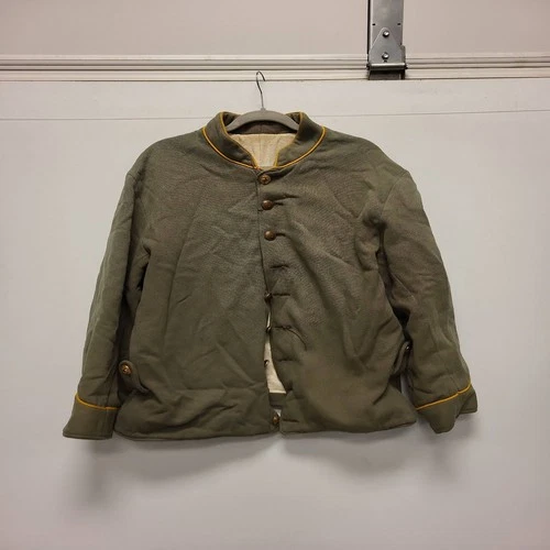 Vintage Civil War Style Military Jacket Costume Reenactment Olive Green
