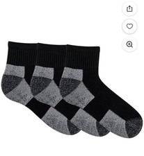 Gildan Men s Ultra Cotton Quarter Socks Black 3 Pack Size 6-12