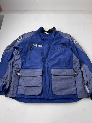 Vintage Fox Racing Jacket Size Small 90s Blue Zip Off Sleeves Vest - Bild 1 von 11